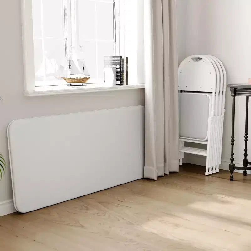Ensemble table et chaises pliantes rectangulaires 5 pièces - Portable, résistant aux rayures pour salle à manger/salon/camping (pliable)