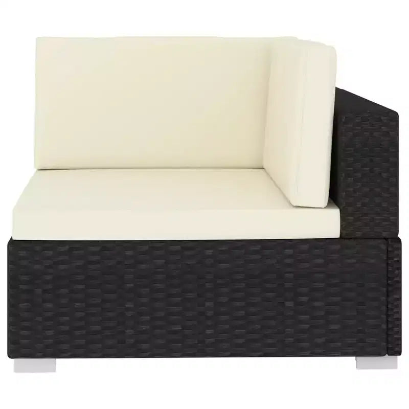 vidaXL Salon de jardin 2 places avec coussins résine tressée noir