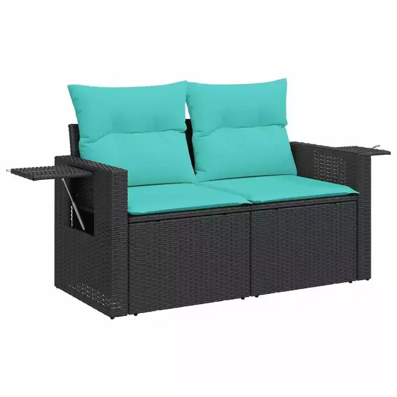 vidaXL Salon de jardin en rotin avec coussins