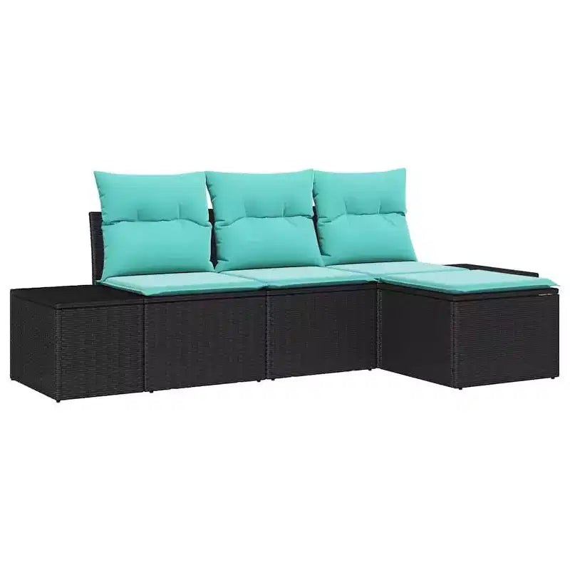 vidaXL Salon de jardin 4 pcs Marron Résine tressée - Marron