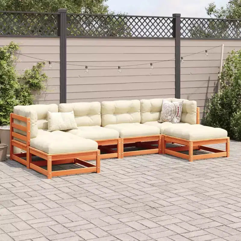 vidaXL Ensemble de canapés de jardin avec coussins Modulable Extérieur 6 pièces Bois de pin massif
