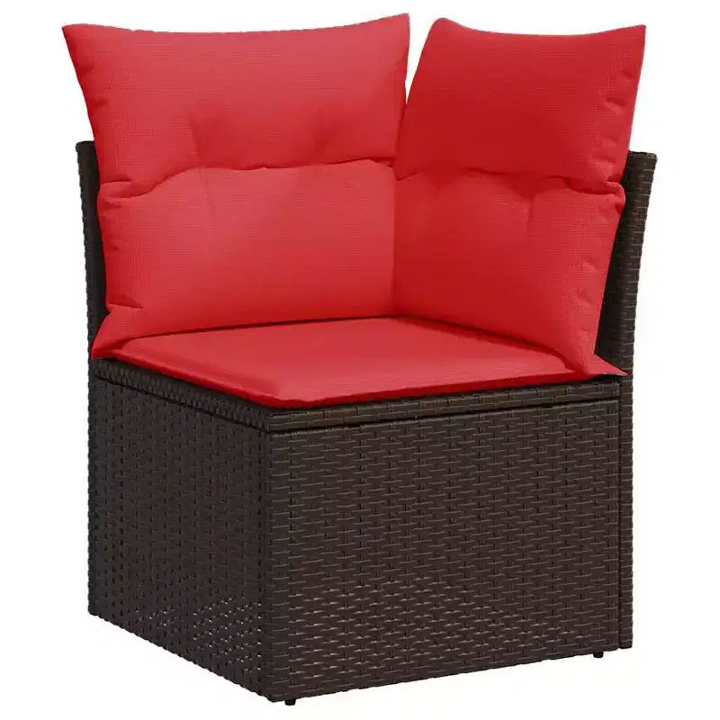 vidaXL Salon de jardin avec coussins en résine tressée et acacia