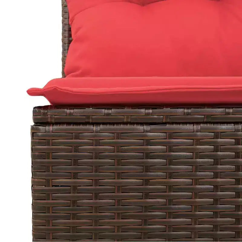 vidaXL Salon de jardin avec coussins en résine tressée et acacia