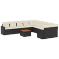 vidaXL Outdoor Sofa Set Solid Acacia Wood and Polyester Natural