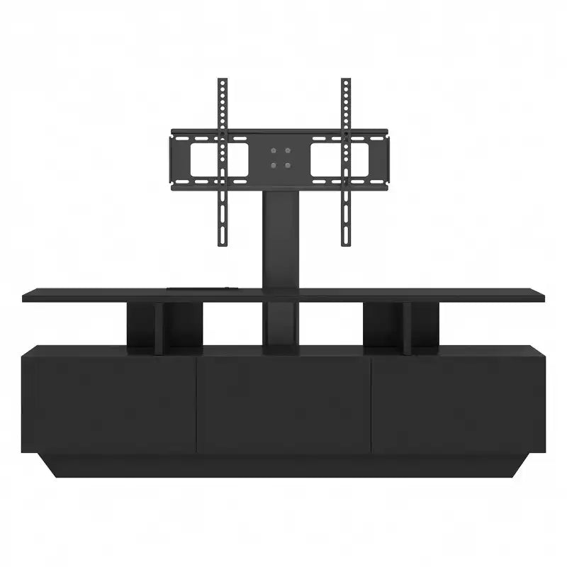 Meuble TV avec support pour téléviseurs de 65 pouces, centre de divertissement LED avec prise de courant, console multimédia TV avec rangement pour salon