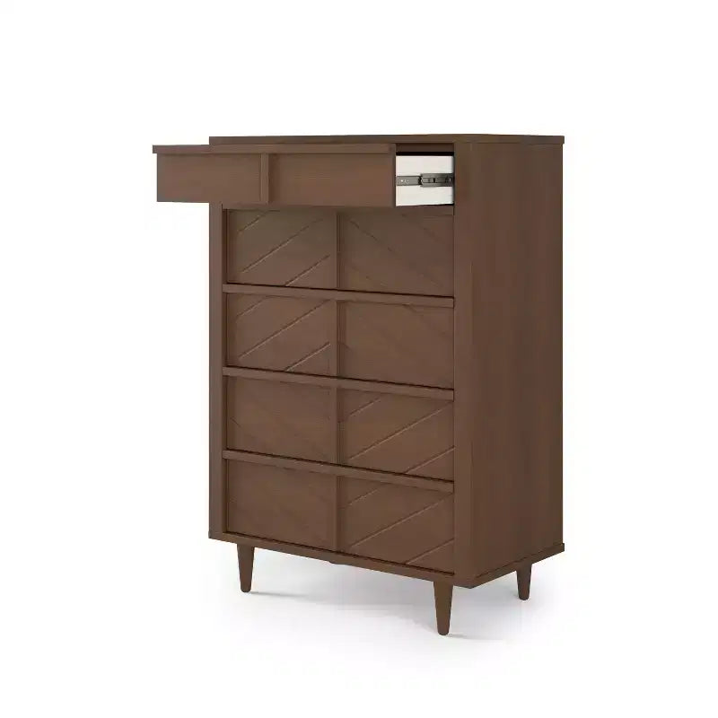 Commode 5 tiroirs pour chambre d'enfant ou bébé, kit anti-basculement inclus pour prévenir les chutes, finition non toxique et sans danger pour les bébés