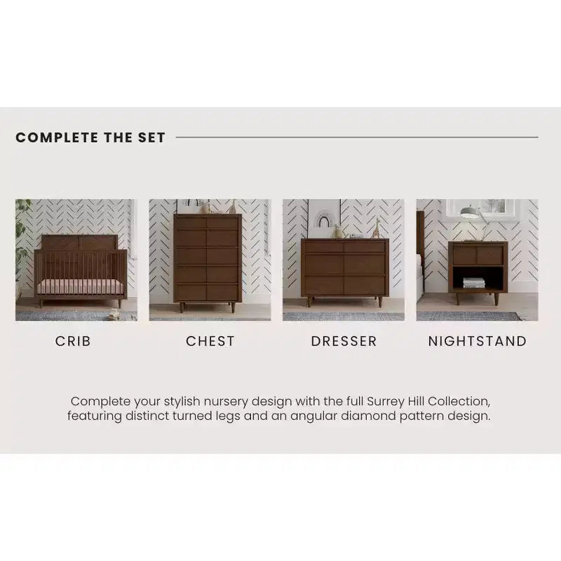 Commode 5 tiroirs pour chambre d'enfant ou bébé, kit anti-basculement inclus pour prévenir les chutes, finition non toxique et sans danger pour les bébés