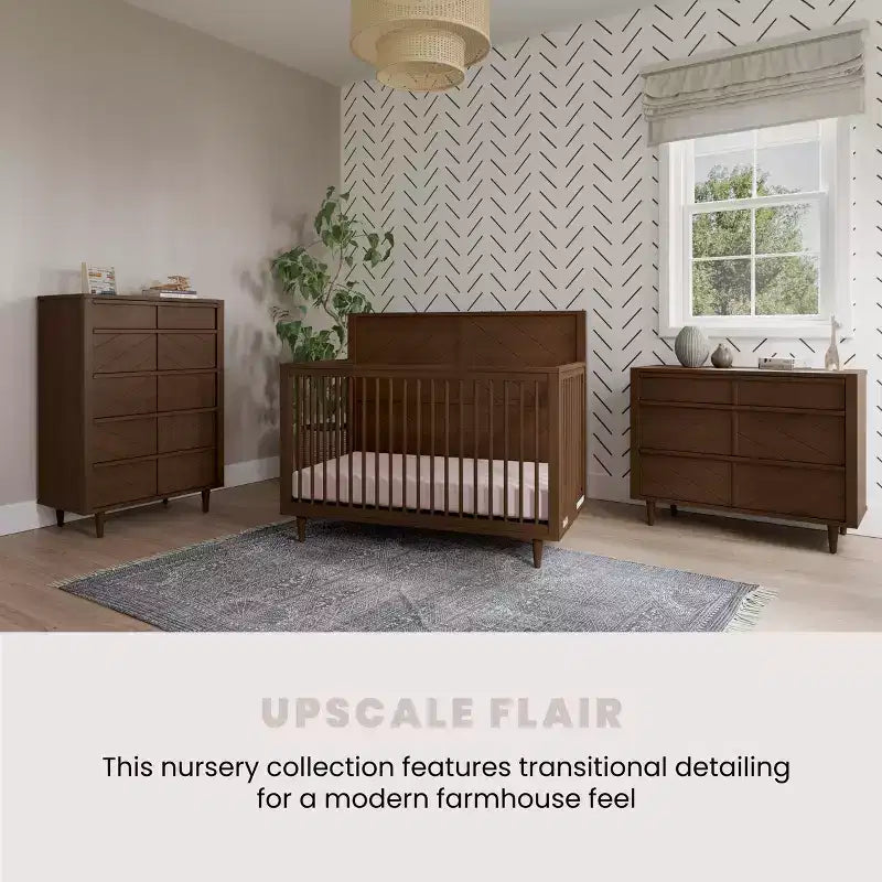 Commode 5 tiroirs pour chambre d'enfant ou bébé, kit anti-basculement inclus pour prévenir les chutes, finition non toxique et sans danger pour les bébés