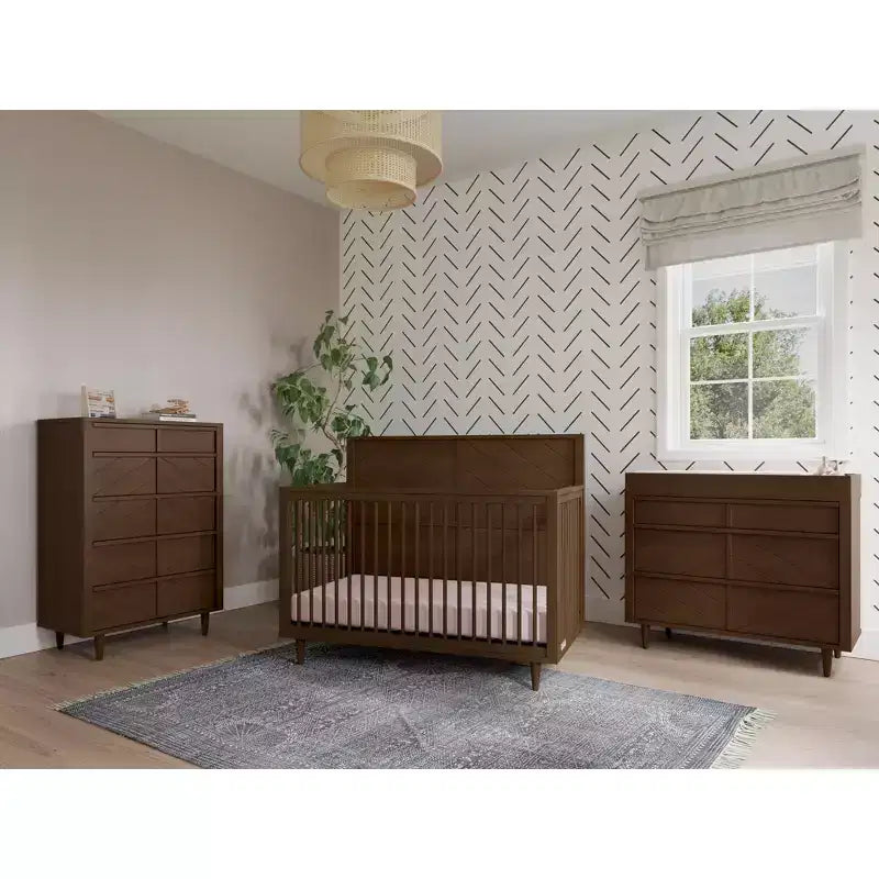 Commode 5 tiroirs pour chambre d'enfant ou bébé, kit anti-basculement inclus pour prévenir les chutes, finition non toxique et sans danger pour les bébés