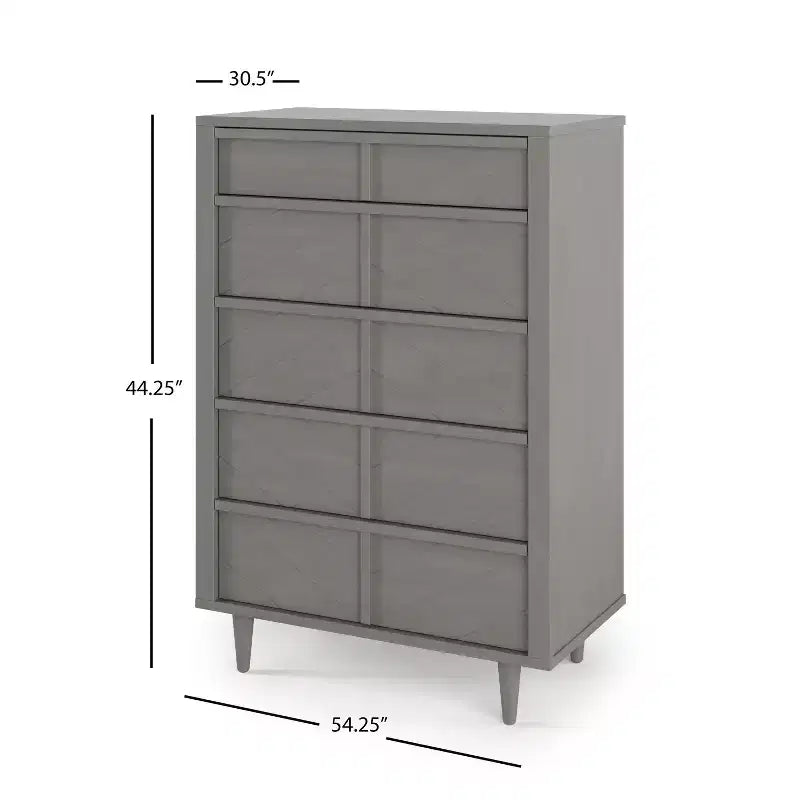 Commode 5 tiroirs pour chambre d'enfant ou bébé, kit anti-basculement inclus pour prévenir les chutes, finition non toxique et sans danger pour les bébés