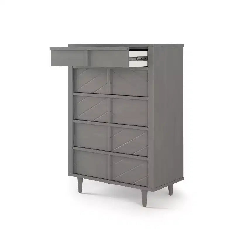 Commode 5 tiroirs pour chambre d'enfant ou bébé, kit anti-basculement inclus pour prévenir les chutes, finition non toxique et sans danger pour les bébés