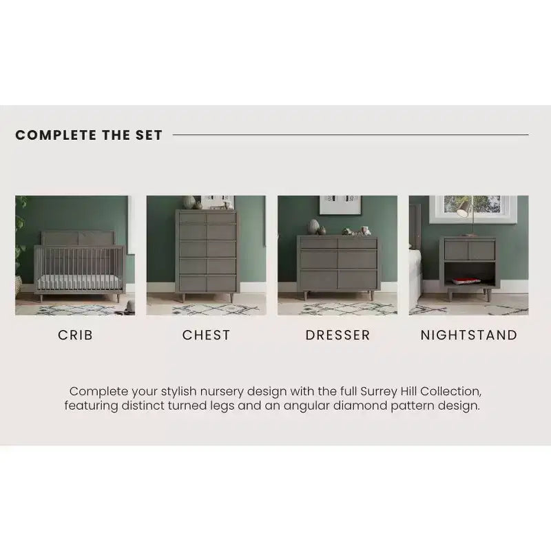 Commode 5 tiroirs pour chambre d'enfant ou bébé, kit anti-basculement inclus pour prévenir les chutes, finition non toxique et sans danger pour les bébés