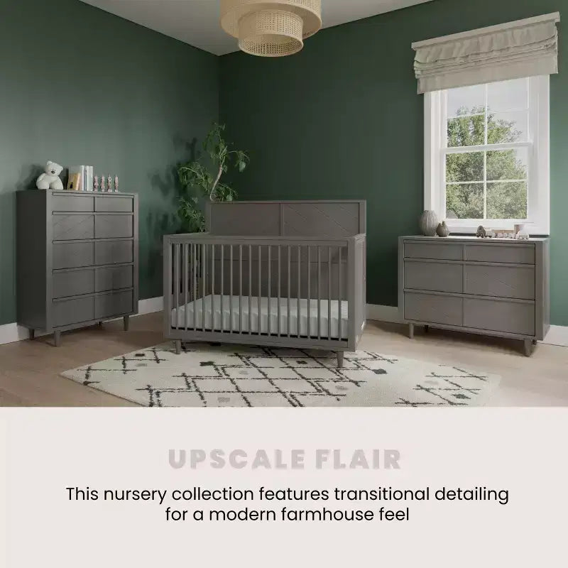 Commode 5 tiroirs pour chambre d'enfant ou bébé, kit anti-basculement inclus pour prévenir les chutes, finition non toxique et sans danger pour les bébés
