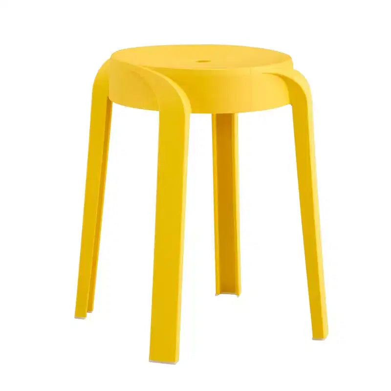 Lot de 6 tabourets ronds noirs en plastique, empilables, 150 kg, intérieur/extérieur, parfaits pour la salle de classe, la maison, le bureau