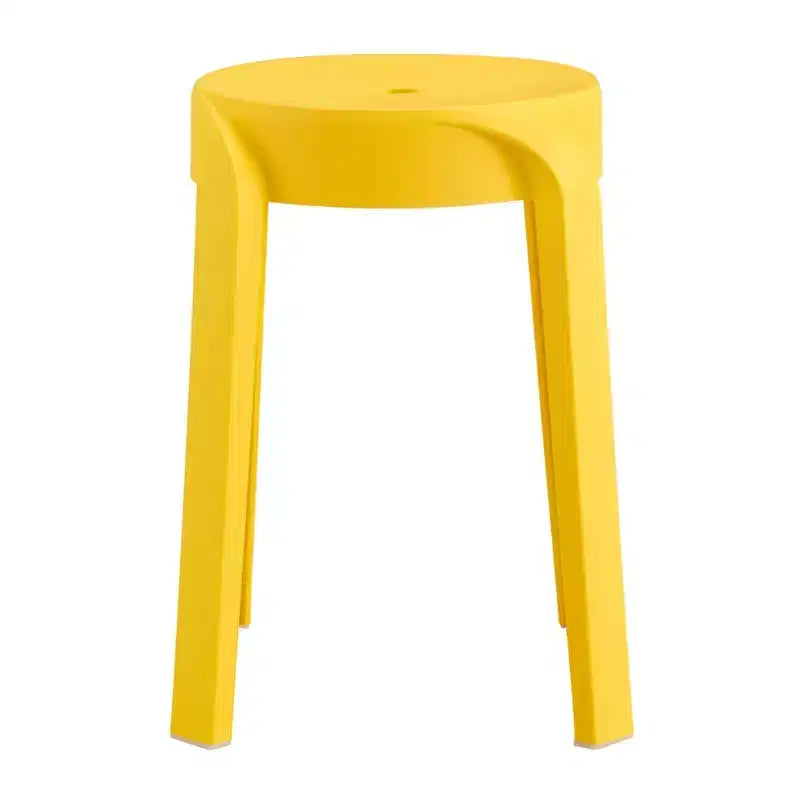 Lot de 6 tabourets ronds noirs en plastique, empilables, 150 kg, intérieur/extérieur, parfaits pour la salle de classe, la maison, le bureau