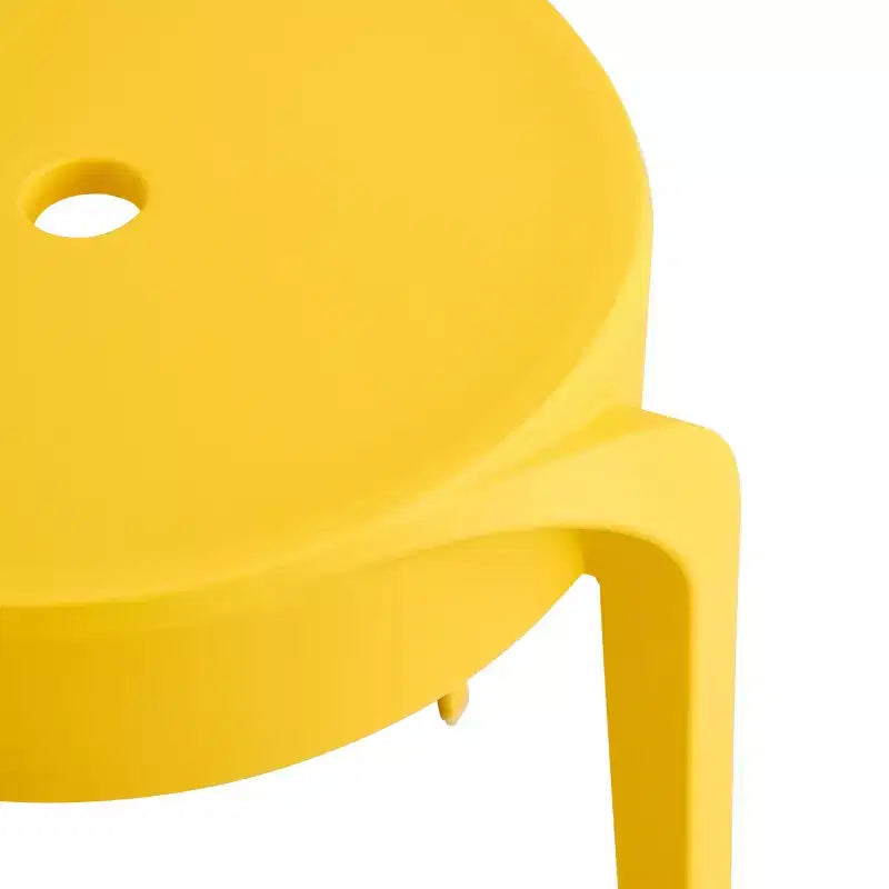 Lot de 6 tabourets ronds noirs en plastique, empilables, 150 kg, intérieur/extérieur, parfaits pour la salle de classe, la maison, le bureau