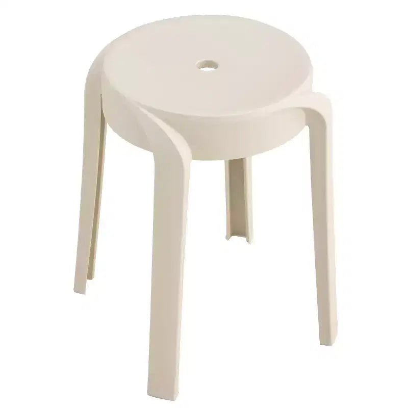 Lot de 6 tabourets ronds noirs en plastique, empilables, 150 kg, intérieur/extérieur, parfaits pour la salle de classe, la maison, le bureau