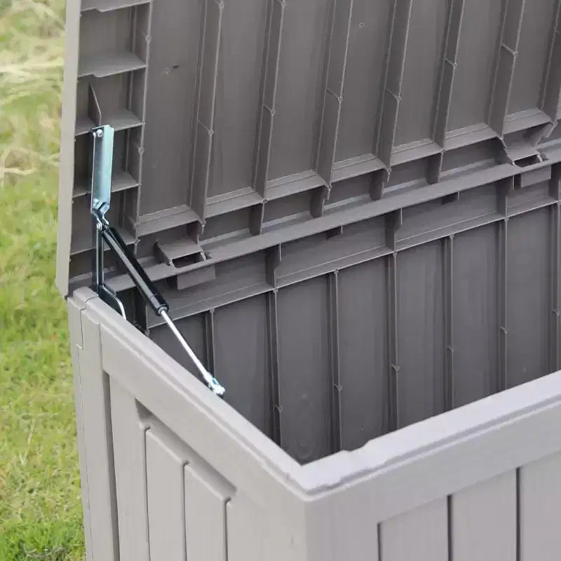 Coffre de rangement extérieur de 454 litres, en acier inoxydable avec insert, étanche, verrouillable et résistant aux UV pour meubles de patio, outils de jardin et accessoires de piscine