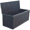 Coffre de rangement extérieur de 454 litres, en acier inoxydable avec insert, étanche, verrouillable et résistant aux UV pour meubles de patio, outils de jardin et accessoires de piscine