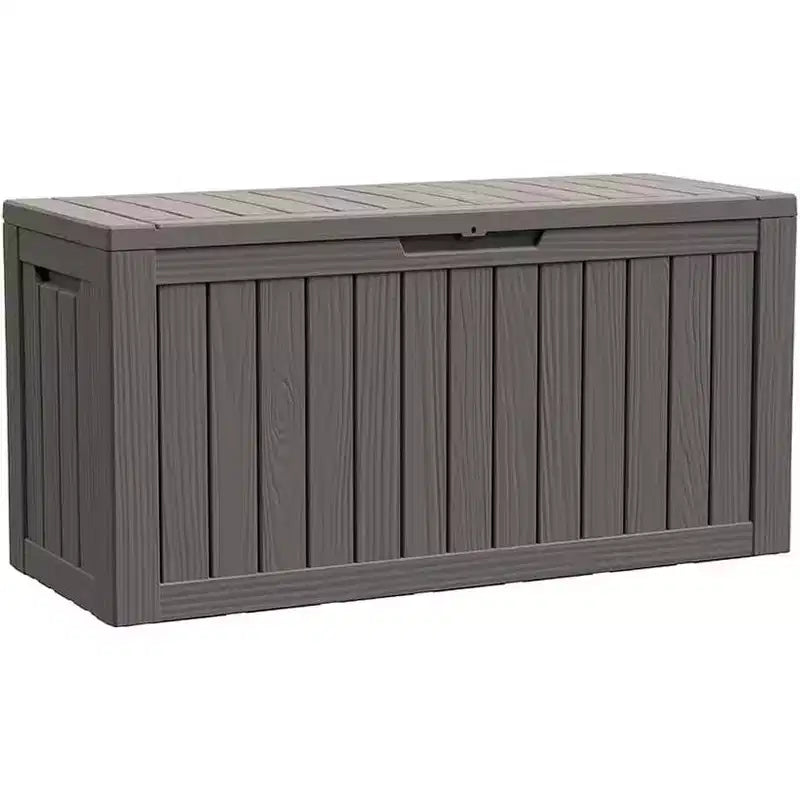 Coffre de rangement extérieur de 454 litres, en acier inoxydable avec insert, étanche, verrouillable et résistant aux UV pour meubles de patio, outils de jardin et accessoires de piscine