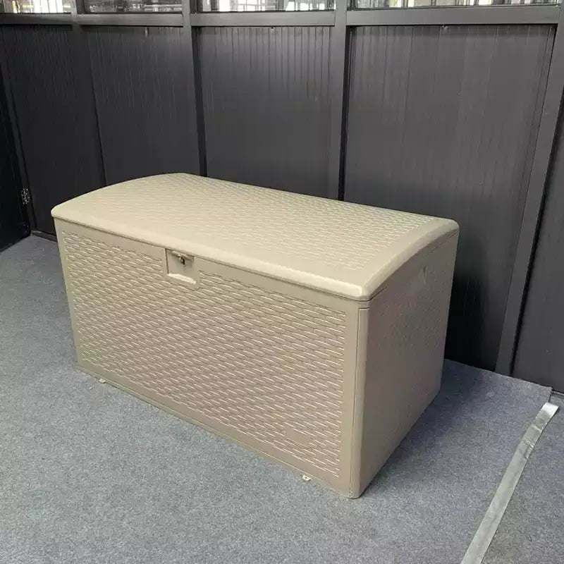 COZONY 120 Gallon Deck Box, Outdoor Storage Container Steel Insert Waterproof Lockable UV Resistant for Patio Furniture Garden Tools Pool Supplies