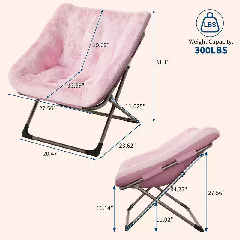 Canapé Paresseux - Fauteuil Soucoupe Confortable avec Coussin Doux et Pieds en Métal, Design Compact Idéal Salons, Appartements et Dortoirs