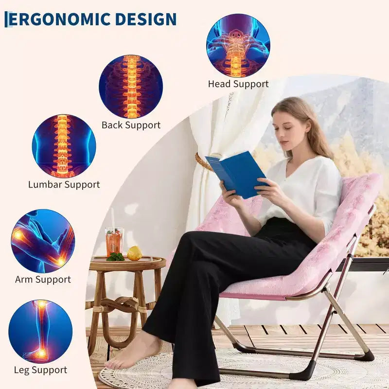 Canapé Paresseux - Fauteuil Soucoupe Confortable avec Coussin Doux et Pieds en Métal, Design Compact Idéal Salons, Appartements et Dortoirs