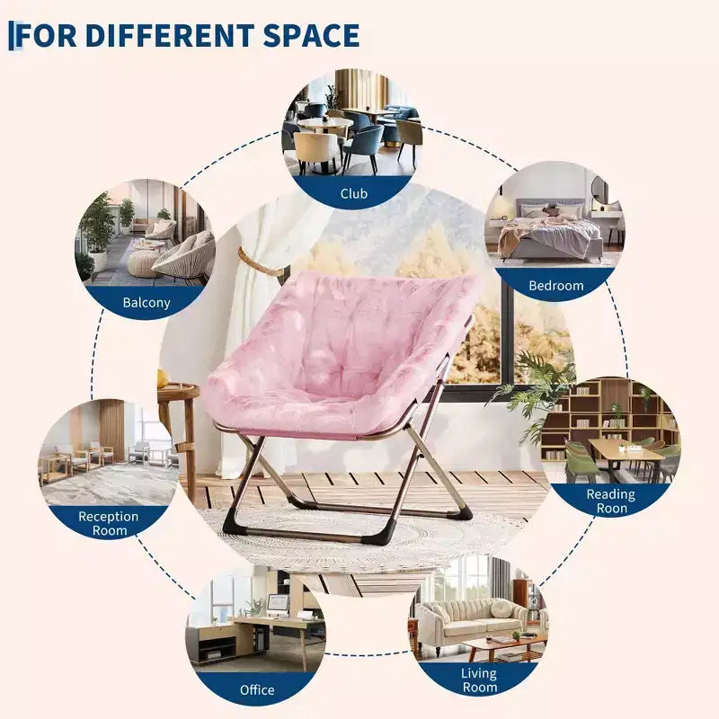 Canapé Paresseux - Fauteuil Soucoupe Confortable avec Coussin Doux et Pieds en Métal, Design Compact Idéal Salons, Appartements et Dortoirs