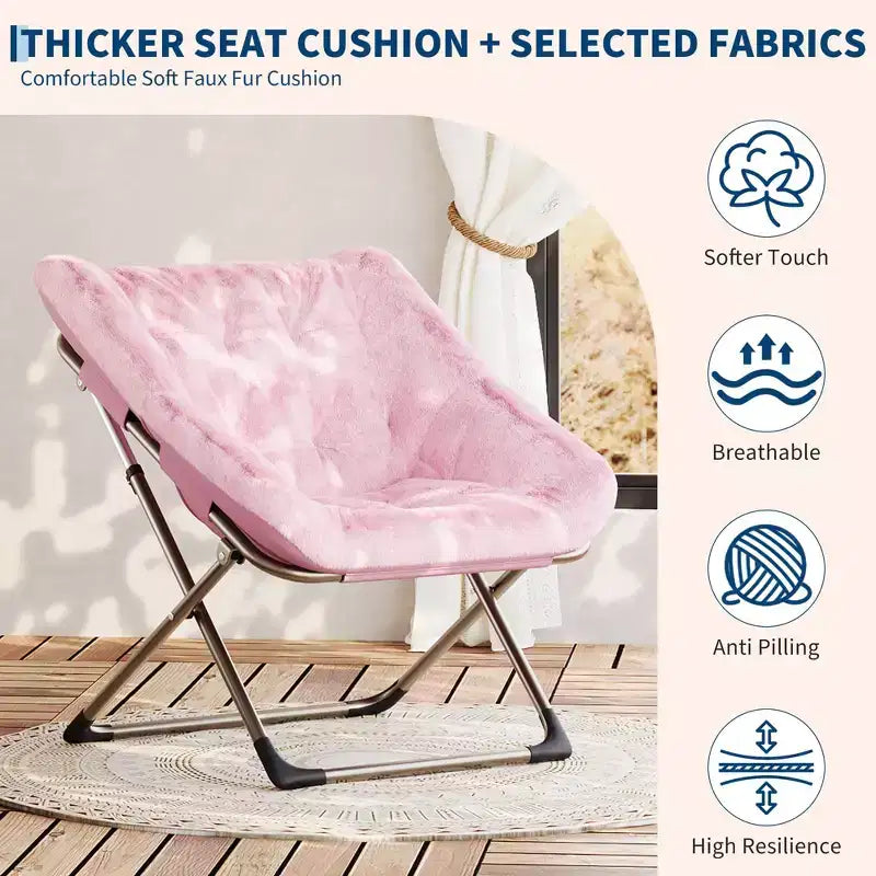 Canapé Paresseux - Fauteuil Soucoupe Confortable avec Coussin Doux et Pieds en Métal, Design Compact Idéal Salons, Appartements et Dortoirs