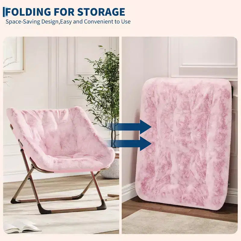Canapé Paresseux - Fauteuil Soucoupe Confortable avec Coussin Doux et Pieds en Métal, Design Compact Idéal Salons, Appartements et Dortoirs