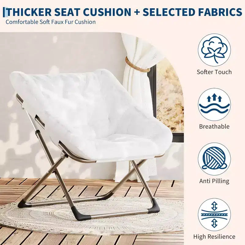 Canapé Paresseux - Fauteuil Soucoupe Confortable avec Coussin Doux et Pieds en Métal, Design Compact Idéal Salons, Appartements et Dortoirs