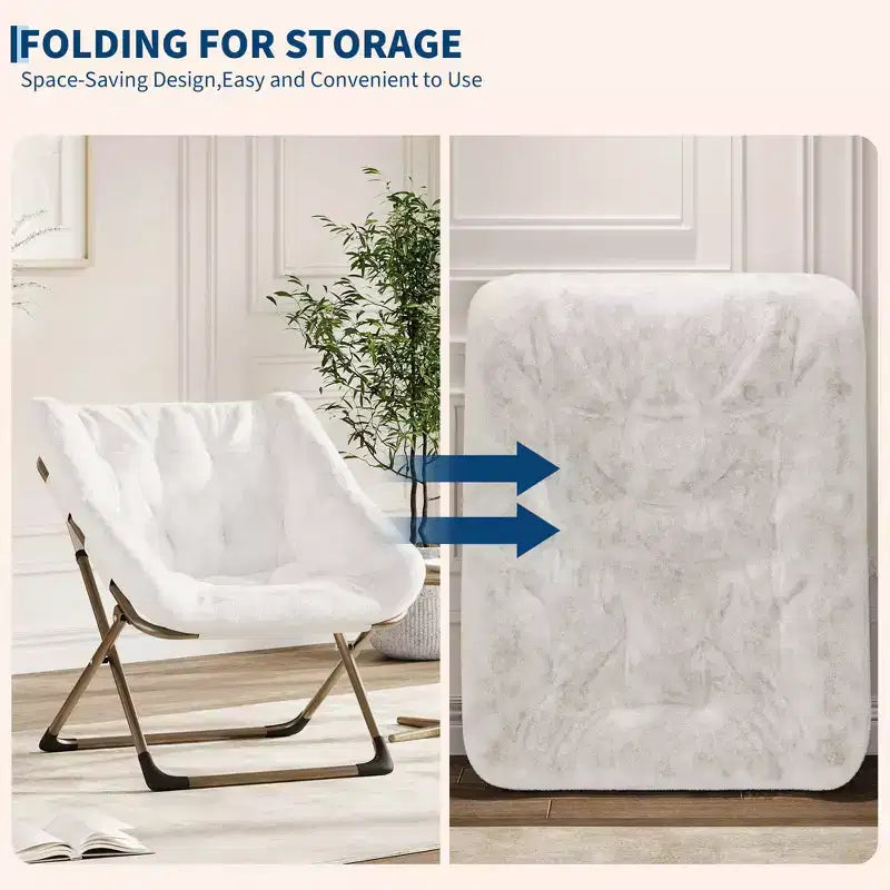 Canapé Paresseux - Fauteuil Soucoupe Confortable avec Coussin Doux et Pieds en Métal, Design Compact Idéal Salons, Appartements et Dortoirs