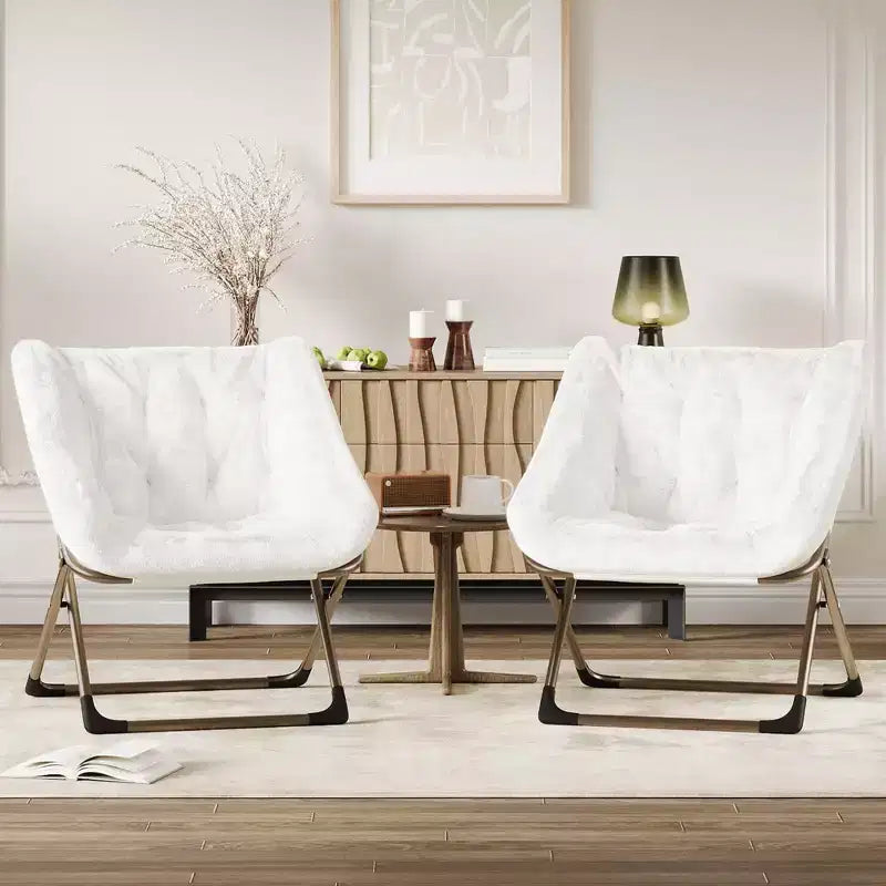 Canapé Paresseux - Fauteuil Soucoupe Confortable avec Coussin Doux et Pieds en Métal, Design Compact Idéal Salons, Appartements et Dortoirs