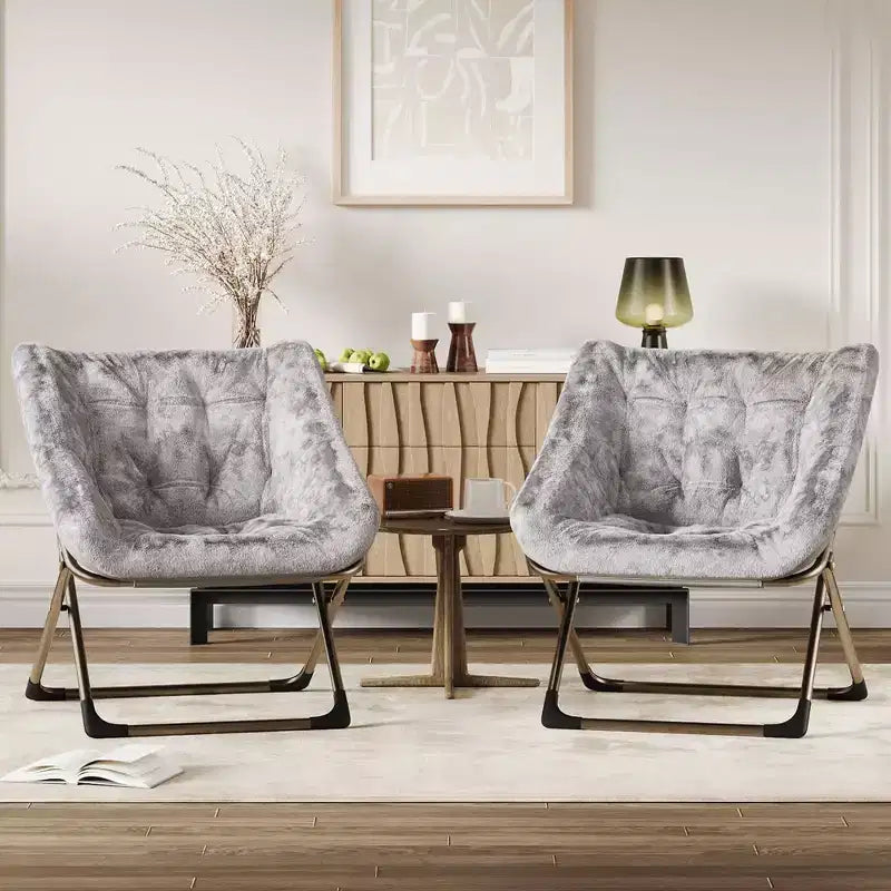 Canapé Paresseux - Fauteuil Soucoupe Confortable avec Coussin Doux et Pieds en Métal, Design Compact Idéal Salons, Appartements et Dortoirs
