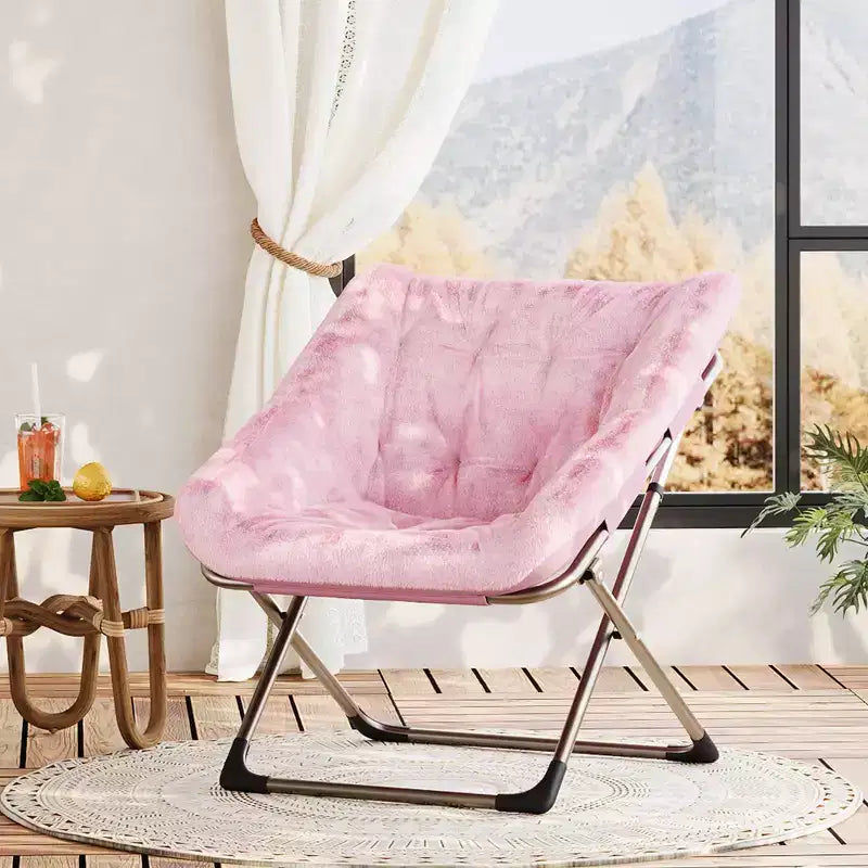 Canapé Paresseux - Fauteuil Soucoupe Confortable avec Coussin Doux et Pieds en Métal, Design Compact Idéal Salons, Appartements et Dortoirs