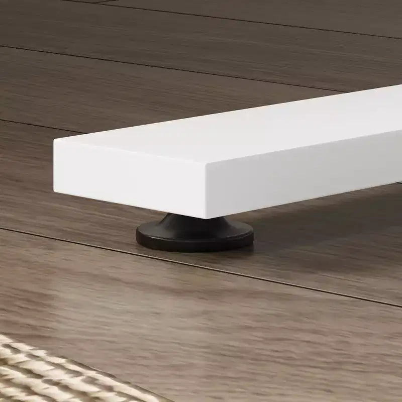 Bureau d'angle réglable en hauteur à effet chêne avec 3 tiroirs et rangement ouvert