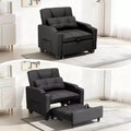 Convertible Reclining Sofa Bed with Vibration Massage Lumbar Pillow, Multi-Function PU Leather Sofa Chair, Chaise Lounge