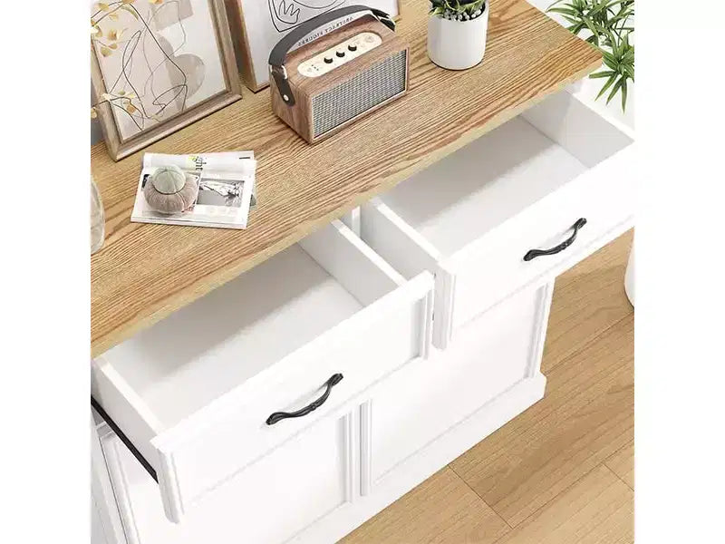 Meuble de rangement pour poubelle basculante autoportant en bois, à l'épreuve des animaux, avec tiroir caché, idéal pour la cuisine, la salle à manger, la buanderie