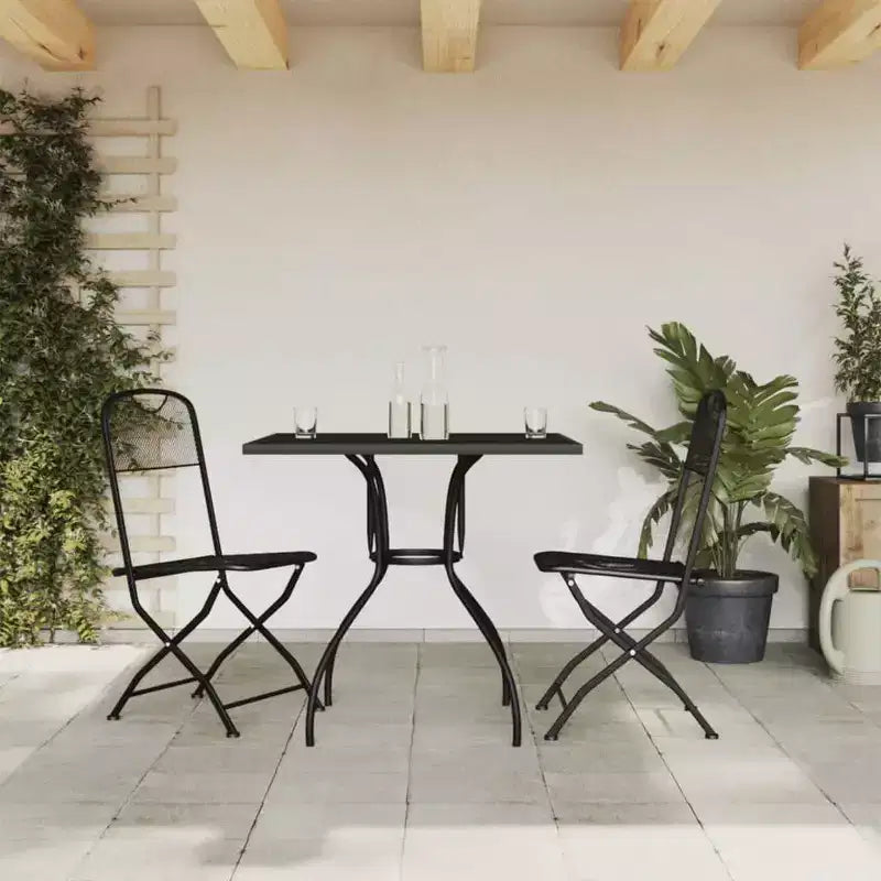 vidaXL Ensemble de jardin à dîner en maille métallique anthracite