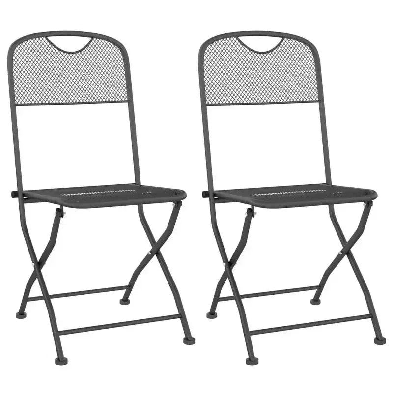 vidaXL Ensemble de jardin à dîner en maille métallique anthracite