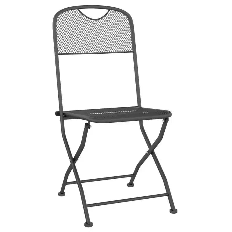 vidaXL Ensemble de jardin à dîner en maille métallique anthracite