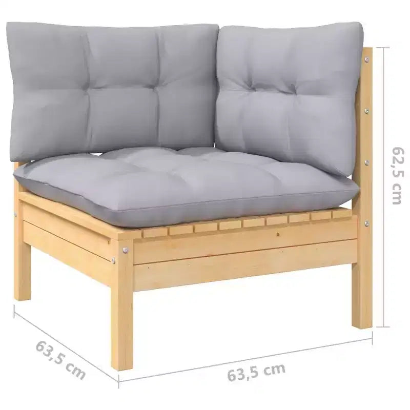 vidaXL Salon de jardin modulable avec coussins et bois de pin massif