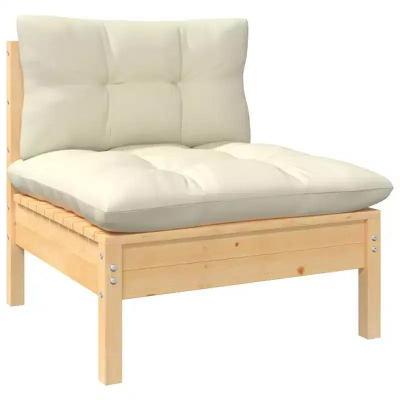 vidaXL Salon de jardin modulable avec coussins et bois de pin massif