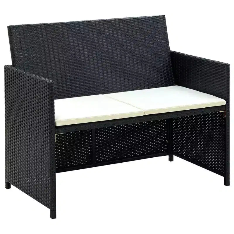 vidaXL Ensemble de canapés Résine tressée, acier revêtu par poudre, polyester Moyen