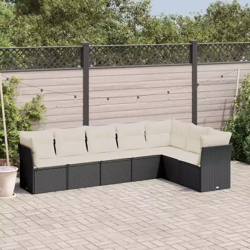 vidaXL Salon de jardin en rotin synthétique