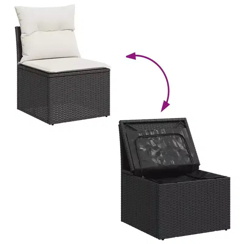vidaXL Salon de jardin en rotin PE résistant aux UV