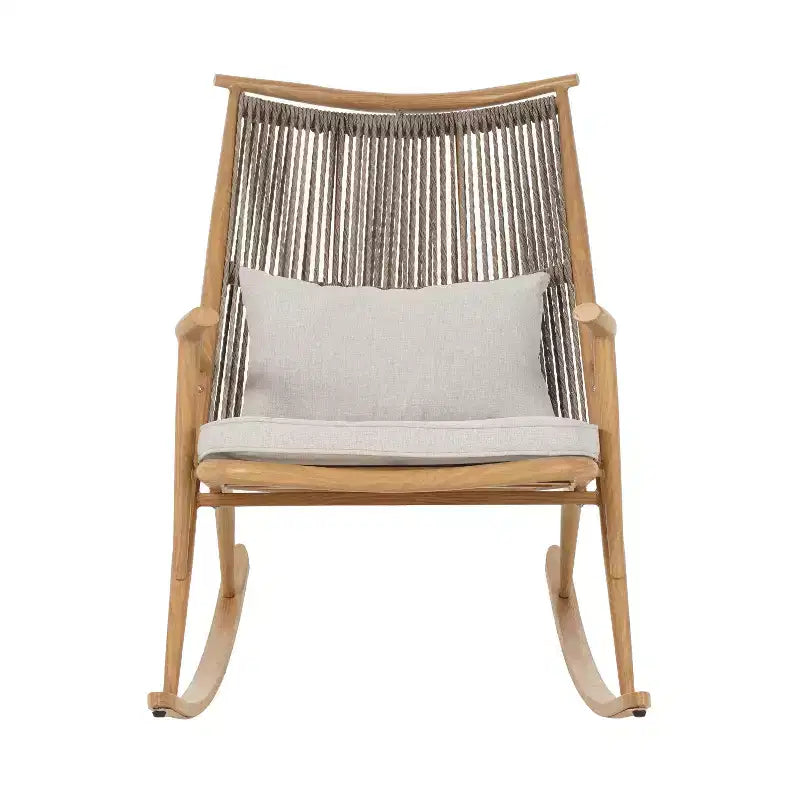 Christopher Knight Home Florette Ensemble de 2 fauteuils à bascule en rotin pour extérieur avec table d'appoint en céramique