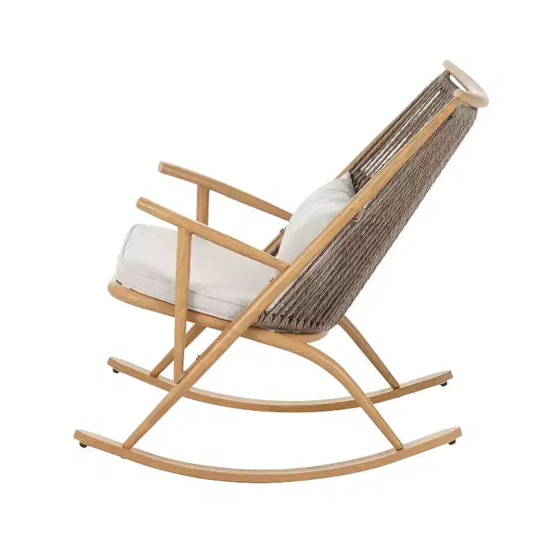 Christopher Knight Home Florette Ensemble de 2 fauteuils à bascule en rotin pour extérieur avec table d'appoint en céramique