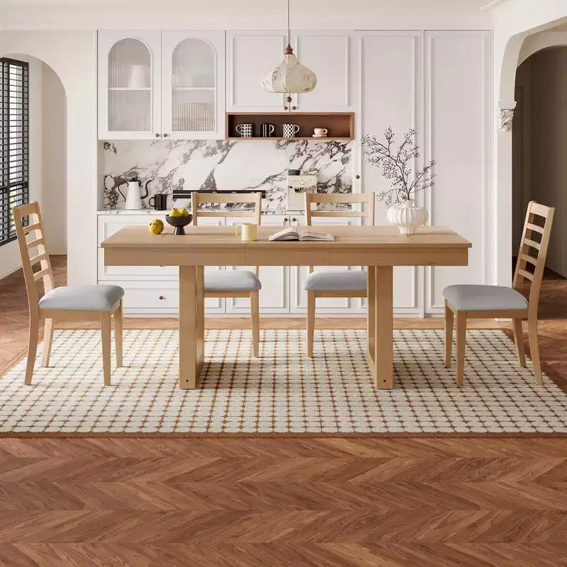 Ensemble de salle à manger extensible 5 pièces GDFStudio Gomez avec rallonge de 45 cm
