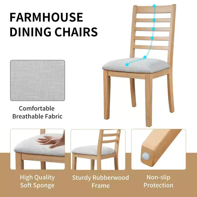Ensemble de salle à manger extensible 5 pièces GDFStudio Gomez avec rallonge de 45 cm